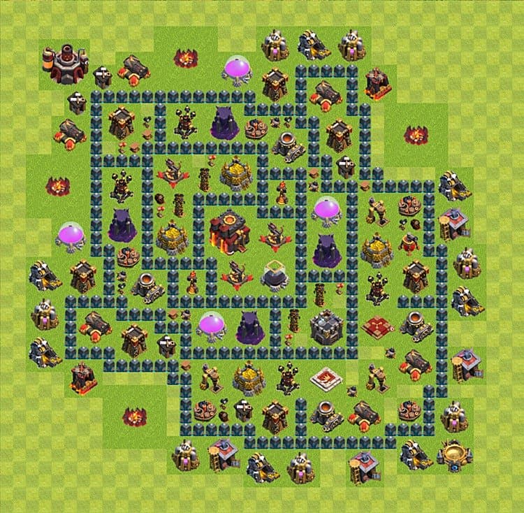 Trophy Pushing Layout for TH10 – Proven Trophy Base Updated 2026