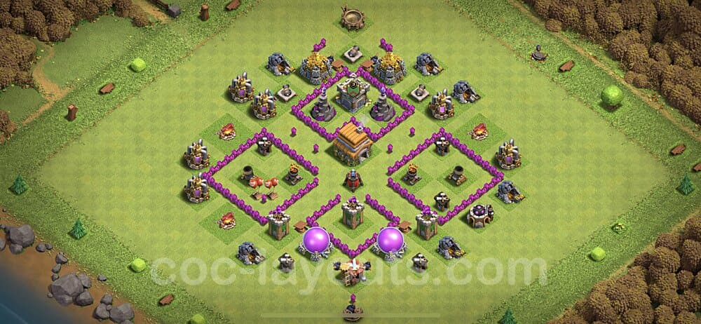 Anti Everything Layout for TH6 β Proven War Base Updated 2026