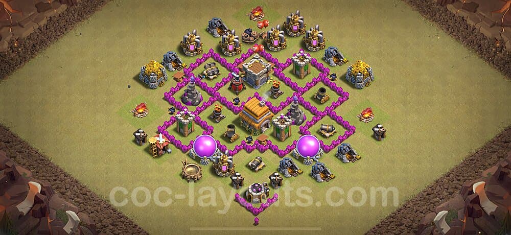 Clash of Clans TH6 War Base β Anti Air Design Season 2026