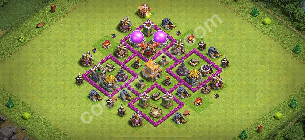 Dominate with This TH6 Hybrid Base β Anti 3-Star Season 2026