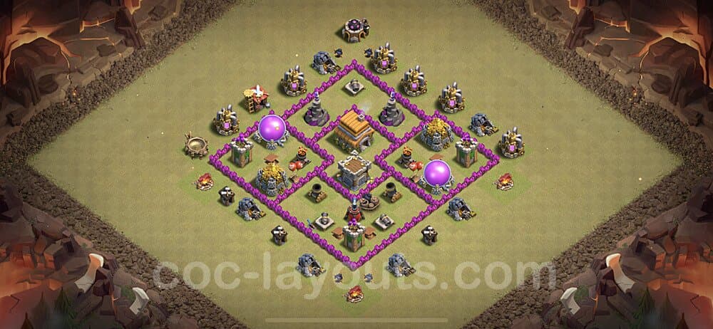 TH6 Hybrid Base with Copy Link β Anti Air Strategy CoC 2026