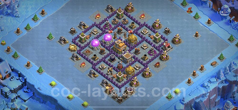 Optimized TH7 Base β Anti 3-Star War Plan CoC 2026