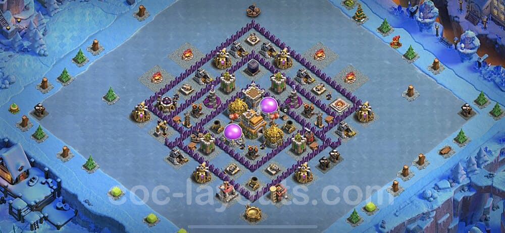 TH7 Farming Setup β Anti 2-Star Defensive Layout Season 2026