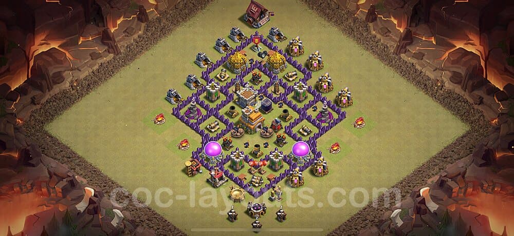 TH7 Hybrid Base Blueprint β Hybrid Defense Edition CoC 2026