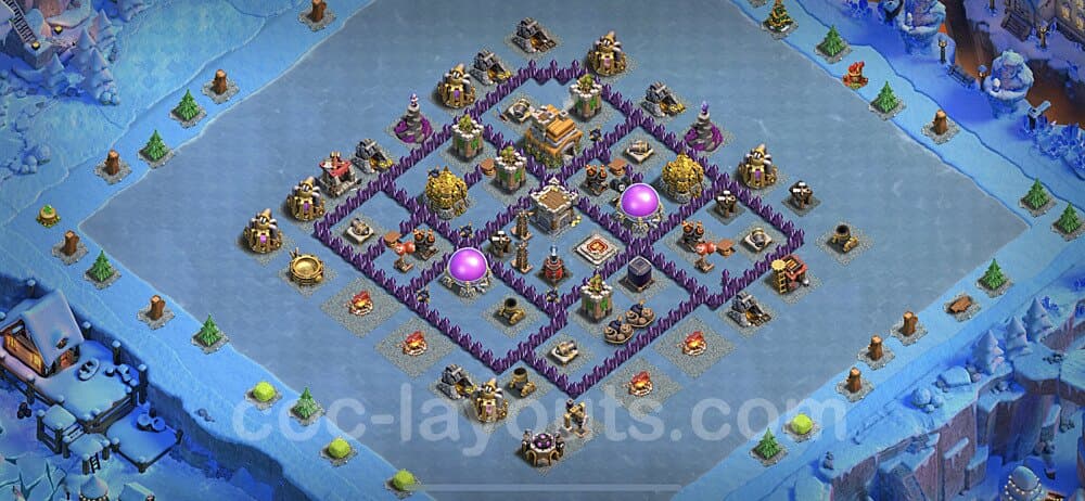 TH7 Hybrid Village Layout β Resource Protection Ranked Design Updated 2026
