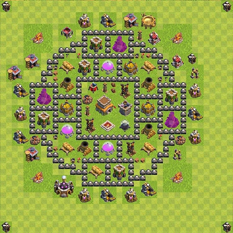 Optimized TH8 Base β Trophy Pushing Trophy Plan 2025