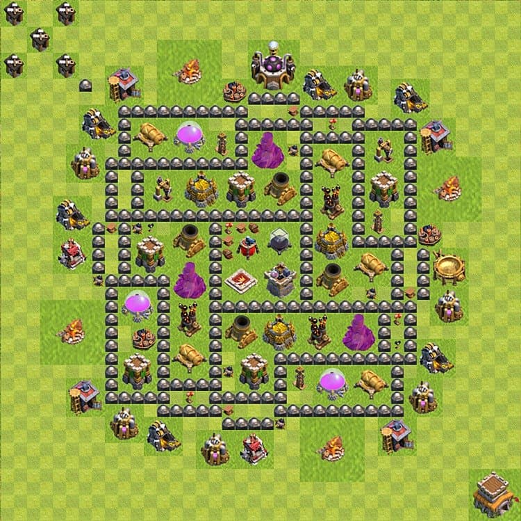 TH8 Defensive Farming Layout β Resource Protection with Link 2025