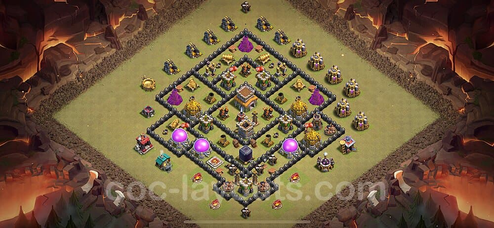 TH8 War Base Plan β Anti 2-Star with Base Link Season 2026