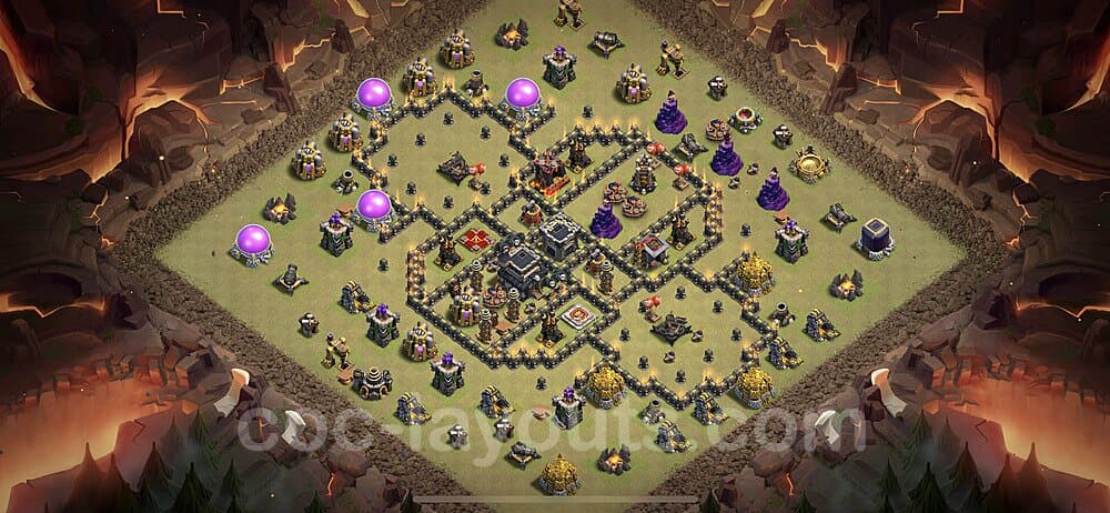 Anti Everything Layout for TH9 β Proven War Base CoC 2026