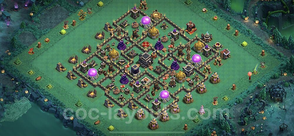 Hybrid Defense Layout for TH9 β Proven Hybrid Base 2025