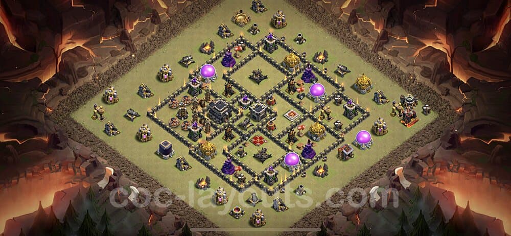TH9 War Base with Link β Solid Defense Layout 2026